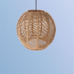 Pendant Lamps Lampshade For Cover Table Lamp Rattan Light Vintage Hanging Lighter Cafe Restaurant Home Decor Retro #J