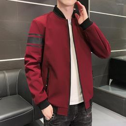 Men's Jackets For Men's 2022 Solid Color Stand Collar Long Sleeves Zipper Streetwear Autumn Ribbed Cuff Sports Windbreaker Male