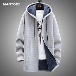 Maglioni da uomo Cardigan in pile da uomo Giacca invernale Slim lungo con cappuccio spesso cappotto caldo Abbigliamento da uomo 220920