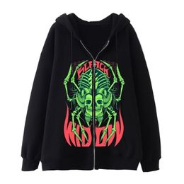 Erkek Hoodies Sweatshirts Men için Hoodie Zip Up Hoodie Gotik Giyim Baddie Sweater Please Ceket Ropa Y2K Hombre Sudadera 220920