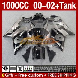 OEM Fairings &Tank For SUZUKI GSXR-1000 GSX R1000 GSXR 1000 CC black grey 00-02 Body 155No.17 1000CC GSXR1000 K2 00 01 02 GSX-R1000 2001 2002 2002 Injection mold Fairing