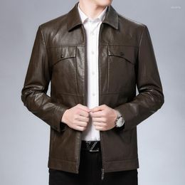 Мужские куртки мужская весна весенняя осень Thin Business Lyfel Leather Jacket 2022 Классическая дизайн PU Brand Clothing