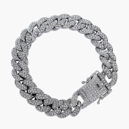 New Full Diamond Hip Hop Chains Men Women Cuban Bracelet Jewellery Fashion Cuban Necklace