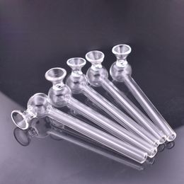 Glass Oil Burner Pipes smoking Hand water pipe Oil Nail Pipe with Bulge Edge Easy to fill wax glass pipe