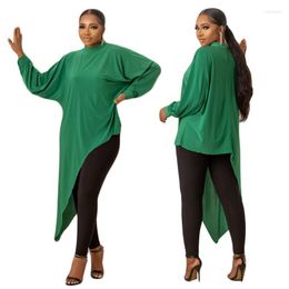 Women's T Shirts Women's T-Shirt Green O Neck Long Sleeve Shirt Sexy Tight Club Party Lady Fashion Top High Street