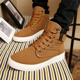 Boots Black Fashion Men Shoes High Top Casual Lace Up Breathable for 220921