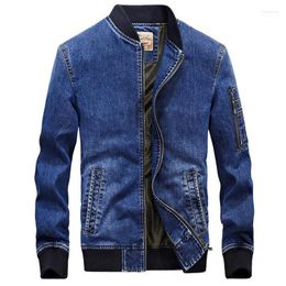 Men's Jackets Men's Men Jeans Jacket Brand Fashion Bomber Denim Mens Casual Cowboy Embroidered 4XL Coat Streetwear Male Clothes