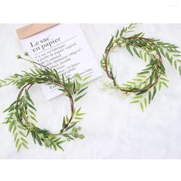 Decorative Flowers Silk Fake Creeper Green Leaf Vine For Party Home Wedding Decora DIY Hanging Garland Artificial Pography