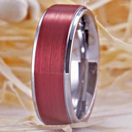 Wedding Rings YGK Brushed Red Tungsten Ring Anniversary Gift For Women Classic Men's Customise