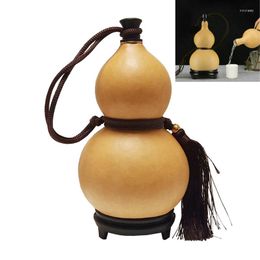 Garrafas de água garrafa de cabaça seca natural com tampa de mesa de calabash decoração de abóbora chinesa para bebidas ornamentos
