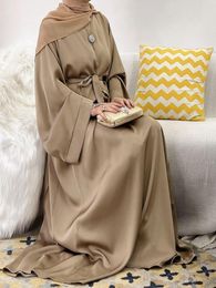 Ethnic Clothing African Women Vintage Muslim Dress Long Robe Dresses Elegant Stain Maxi Vestidos Casual Loose Dubai Female Morocco Kaftan