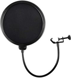Microphone Pop Filter For Blue Yeti and Any Other Microphone Dual Layered Wind Pop Screen With Flexible 360° Gooseneck Clip Stabilizing Arm By Earamble