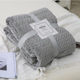 Blankets Coral Fleece Winter Blanket 200x230cm Sofa Throw Super Soft Warm Design Flannel Large Size Bedspread 180x200cm