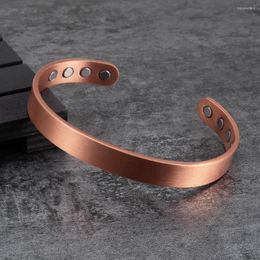 Bangle Matte Copper Magnetic Bracelet Men Arthritis Adjustable High Magnets 10mm Cuff Energy Male