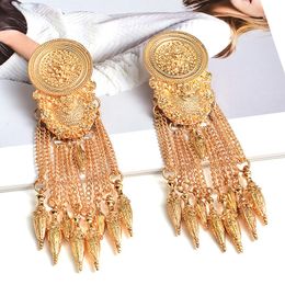 Long Tassel Chain Dangle Earrings Statement Gold Colour Metal Earring Jewellery Accessories For Women