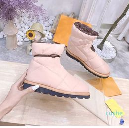 2022 Boot Winter Flowers Print Lace Up Outdoor Waterproof Down Keep Warm Cotton With Box 35-41