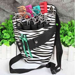 Hair Trimmer PU Leather Rivet Hair Scissor Bag Clips Bag Hairdressing Barber Scissor Holster Pouch Holder Case with Waist Shoulder Belt W220921