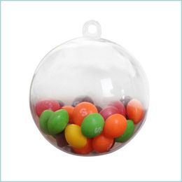 Party Decoration Novel 5 Pcs Clear Plastic Christmas Balls Baubles Sphere Fillable Xmas Tree Ornament Transparent Drop Delivery 2021 Dhq2K