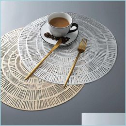 Mats Pads Simple Round Coffee Cup And Saucer Cushion Plate Thick Solid Colour Heat Insation Western Placemat Decorative Drop Delivery Dhpaw