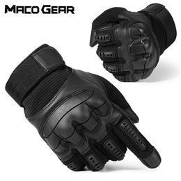 Five Fingers Gloves Touch Screen Tactical Gloves PU Leather Army Military Combat Airsoft Sports Cycling Paintball Hunting Full Finger Glove Men 220921