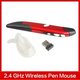 Computer Cables Resolution Adjustable Pen Mouse Red Optical 2.4 GHz Wireless EL-P01 With USB Receiver For Pad PC Mac OS Android Linux