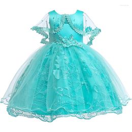 Girl Dresses Exchange Vestido Comunion Short Sleeve Lace Dege Formal Occassion Pageant Dress High Quality Flower Neck Ball Gown