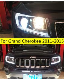 Car Styling Head Lights For Grand Cherokee 20 11-20 15 Headlights DRL Turn Signal High Beam Front Lamp Projector
