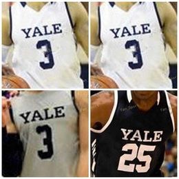 Nik1 NCAA College Yale Basketball Jersey 00 Jalen Gabbidon 1 Eze Dike 2 Eric Monroe 5 Azar Swain Custom Stitched