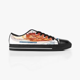 GAI GAI Shoes Custom Design Sneakers Hand Painted Canvas Men Women Black White Fashion Low Cut Breathable Trainers