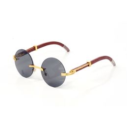 Sunglasses Red fashion sport sun for men France unisex buffalo horn wo rimless sun silver gold metal fr