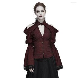 Women's T Shirts Devil Fashion Women's Gothic Deep V Neck Long Sleeve Blouses Lace Flare Sleeves Party Prom Dress Shirt