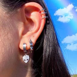 Dangle Earrings Punk Hollow Out Alien Metal For Women Girl Hip Hop Cool Harajuku Drop Trendy Statement Jewelry Novelty