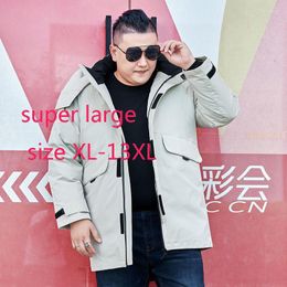 Men's Down Arrival Fashion Jacket Men Living Face Extra Large Detachable Liner Thickened Coat Winter Casual Plus Size XL-12XL 13XL
