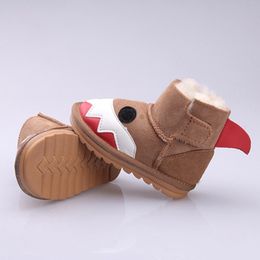 Boots MPPM Girls Boys Kids babys Warm Winter Children s Shoes 100 real Sheepskin wool snow boots cute animal fashion 220921