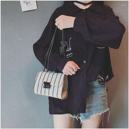 Evening Bags Shoulder Bag Women's Summer Black Leather Beach Mini Pu Small Square White Sling Chain Purse Crossbody