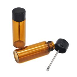 Smoking Accessories Mini 64MM Snuff Bottle With Stainless Steel Metal Spoon Snuffs Snorter Sniff Sniffer Dispenser Nasal Pipe Glass Pill Bottle Case