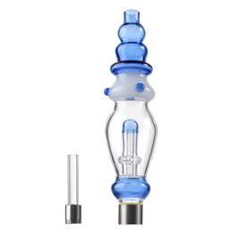 Hookah Tower Style Bubbler Bong Nector Collectors NC Kits Dab Straws Smoking Pipes 510 Quartz Ceramic Titanium Nail Dab Rig Glass Water Bongs 3 Colours