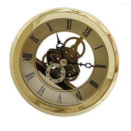 Watch Repair Kits 103mm Dial Roman Numeral Skeleton Quartz Clock Insert With Gold Coloren Trim