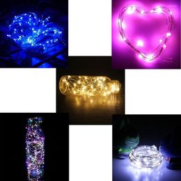 Strings 3M 30 LED Battery Operated Copper Wire String Lights For Xmas Garland Party Wedding Decoration Christmas Fairy