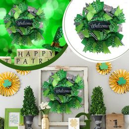 Decorative Flowers St. Patrick's Day Artificial Leaf Garland Round Hanging Window Front Door Holiday Celebration Party Decoration