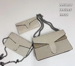 Women's Shoulder Bags Woman Bag Genuine Leather Handbag 3 Combination Chain Designer Wallet Women Handbags