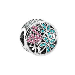 925 Sterling Silver Rainforest Flamingo Beads Charm Sparkling Jewelry DIY accessories For pandora Bangle Bracelet Making Charms with Original Box