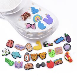 1pcs Lucky Charms Shoe Accessories PVC Cartoon Animal Fruit Shoe Buckle Decoration for Croc Clogs Party Kids Gifts