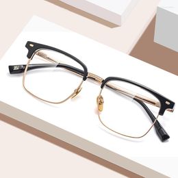 Sunglasses Frames Pure Titanium Frame Glasses Full Rim Eye Men Style Spring Hinges Shortsighted Spectacles Rectangle Eyewear