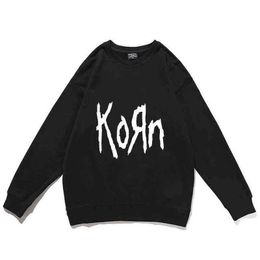 Felpe con cappuccio da uomo New Korn Rock Band Letter Pullover Felpe con cappuccio casual Hip Hop da donna Girocollo Felpa High Street Moda unisex