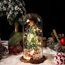Christmas Decorations LED Christmas Tree Glass Cover Santa Deer Creative Cute Light Christmas Ornaments Decoration Light For Chrismas Birthday Gift 220921