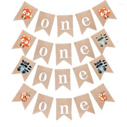 Party Decoration Animal Highchair Banner Birthday Decorations Kids Chair Garland First Burlap Tortoise ONE Baby Show