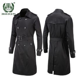 Men's Jackets Brand British Style Classic Trench Coat Jacket Men Fashion Male Double Breasted Long Slim Outwear Adjustable Belt 220920