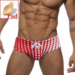 Men's Swimwear Push Up Men's Swimming Briefs Bikini Swimwear Sexy Gay Swimwear For Man Swimsuit Dot Strand Shorts Penis Pad Pouch desmiit Uxh J220913