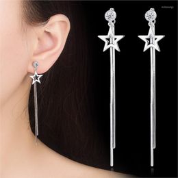 Dangle Earrings Twisted Tassel Pentagram Hollow Earringzircon Ear Wire Femal Top Quality Giftloverwomen Korean Version Drop